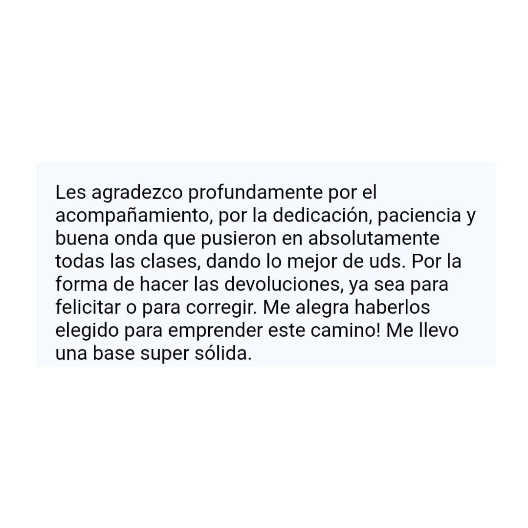 Captura de testimonio de alumna de Coaching Holístico