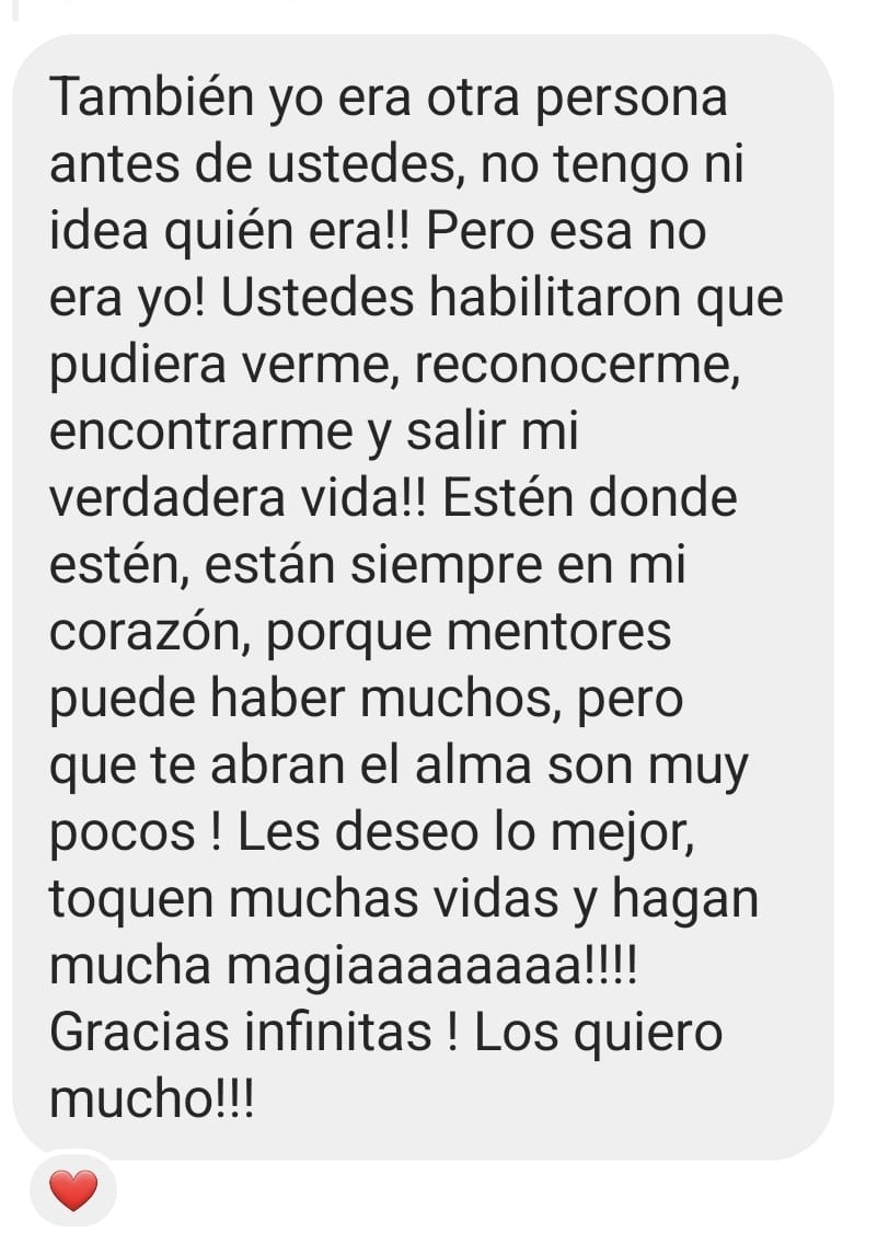 Captura de testimonio de alumna de Coaching Holístico