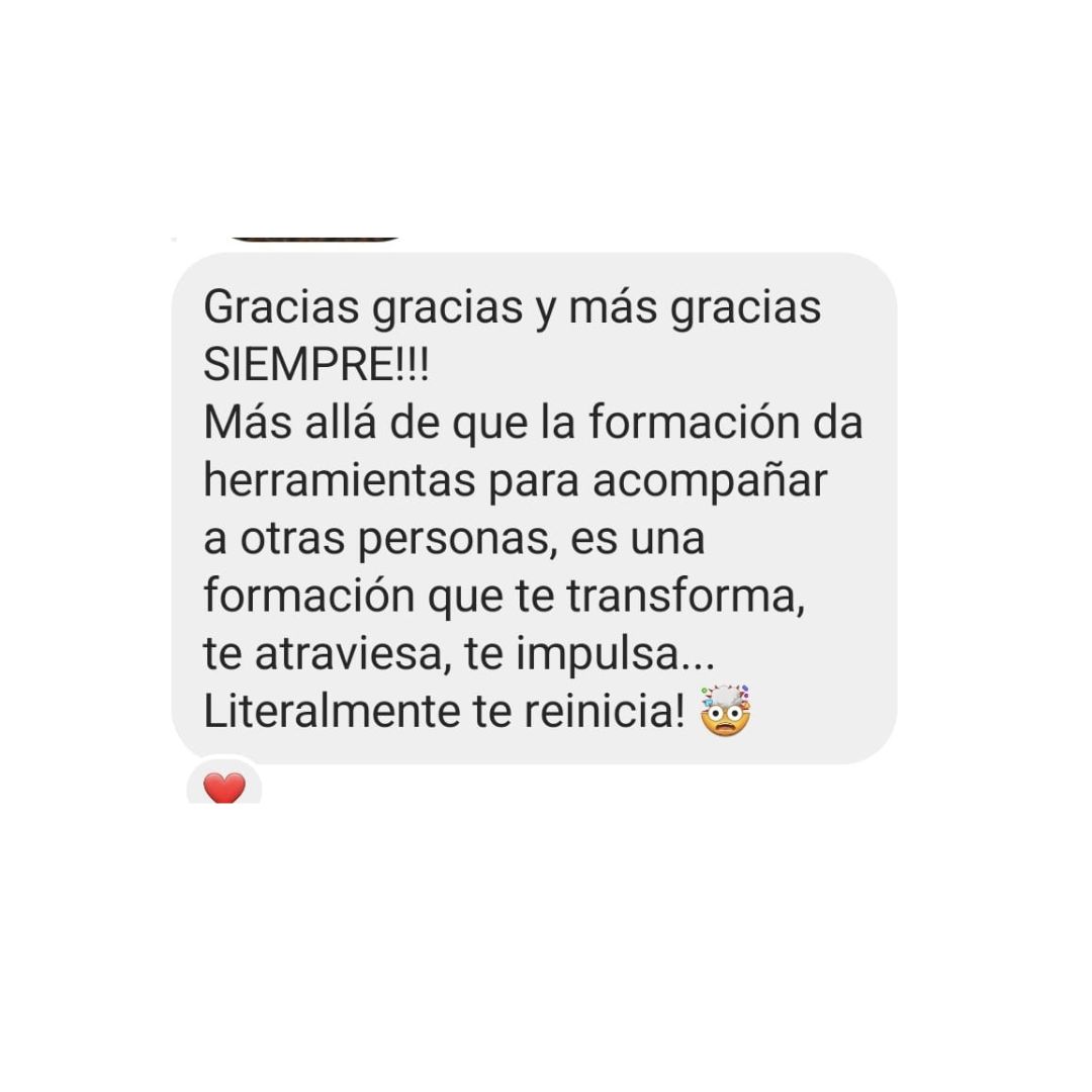 Captura de testimonio de alumna de Coaching Holístico